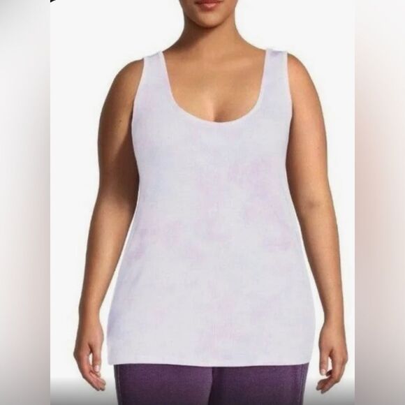 Terra & Sky Tops - Nwt Terra & Sky Tank Top Womens 0X 14 Light Purple Blue White Ribbed Knit shirt